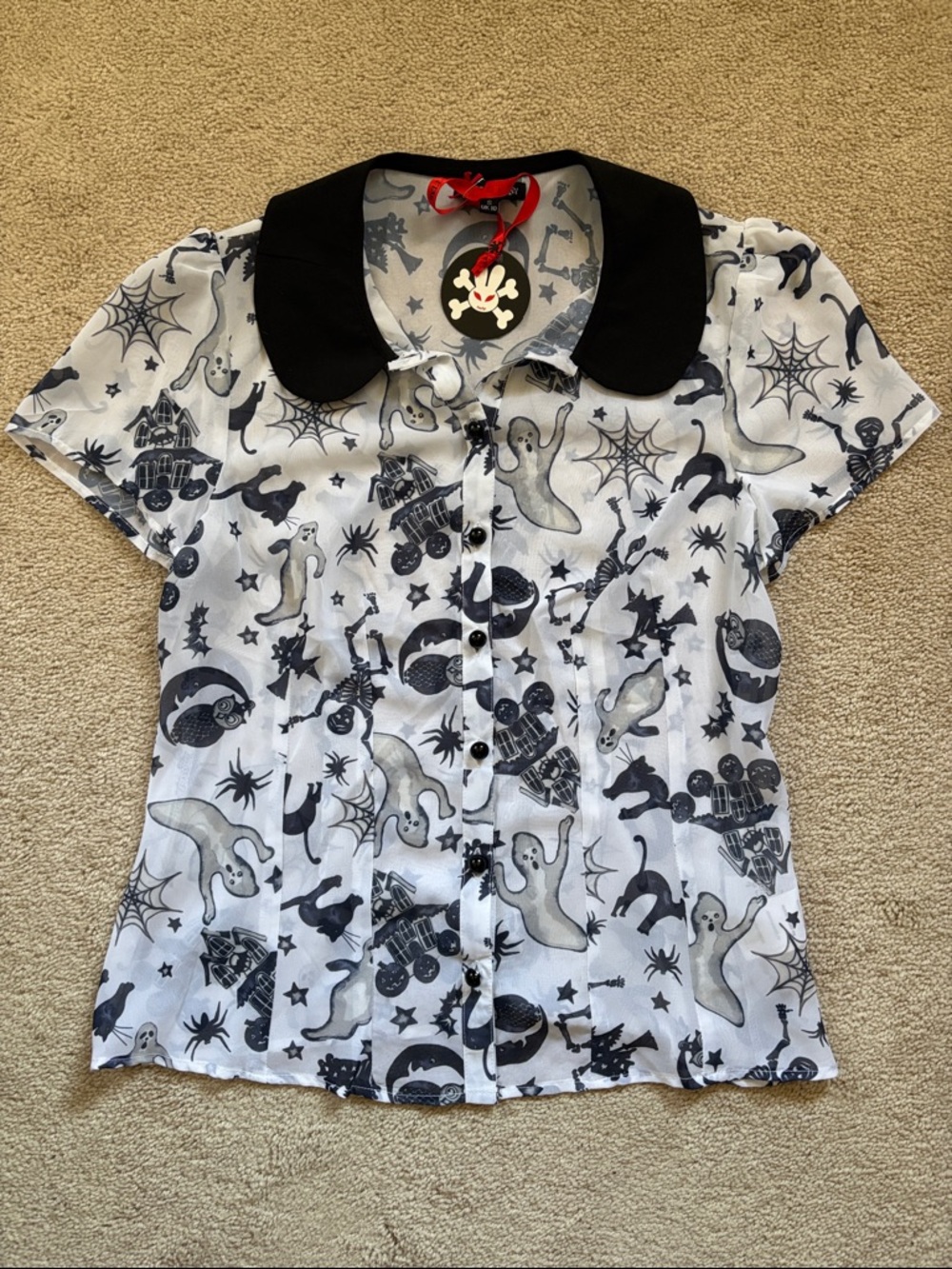 Hell Bunny Sheer Halloween Blouse